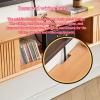 Solid Wood Wall Mounted TV Cabinet Floating TV Stand Floating TV Stand Shelf Floating Entertainment Center with Sliding Doors Floating TV Console Living Room Wall Storage Cabinet Hanging Cabinet.(Waln view 4