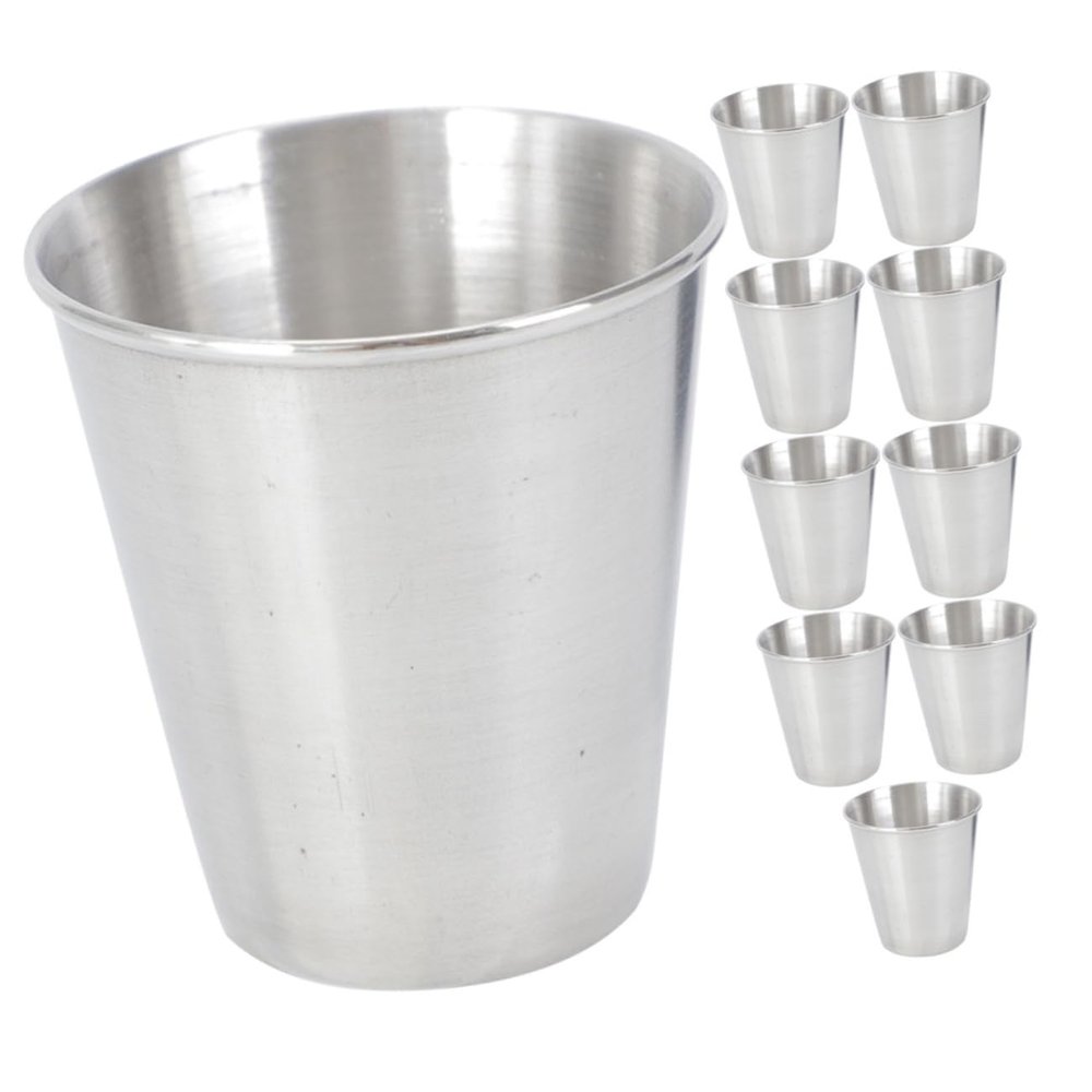 BRIGHTFUFU 10pcs Cups Reusable Water Cup Camping Wine Compact Liquor Drink Accessories
