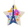 2024 Christmas Ornament (2.7 Inch) Eiffel Tower Printed Star Pendant -Premium Ceramic for Xmas Wedding Holiday Party Decor view 1