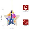 2024 Christmas Ornament (2.7 Inch) Eiffel Tower Printed Star Pendant -Premium Ceramic for Xmas Wedding Holiday Party Decor view 2