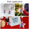 2024 Christmas Ornament (2.7 Inch) Eiffel Tower Printed Star Pendant -Premium Ceramic for Xmas Wedding Holiday Party Decor view 3