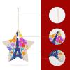2024 Christmas Ornament (2.7 Inch) Eiffel Tower Printed Star Pendant -Premium Ceramic for Xmas Wedding Holiday Party Decor view 4