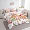 Erosebridal Cute Gingerbread Queen Bedding Set with Sheets, Pink Christmas Candy Xmas Tree Comforter, Winter Snowflake Bed Set 7 Piece with Fitted Sheet, Flat Sheet, Pillowcases view 2