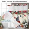 Christmas No Hooks Shower Curtain and Liner Set,Xmas Poinsettia Gnomes Snowflake Winter Tree Hotel Style Bathroom Shower Curtains Waterproof Small Stall Bath Spa Curtain with Sheer Window,36"x72" view 4