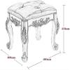 WIKKASSEIR Makeup Chair for Vanity, Foot Stool Benches Vanity Household Carved Makeup Stool Bedroom Dressing Bench Porch Shoe Changing Stool Leather Small Stool view 3