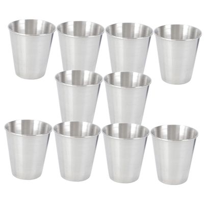 CIYODO 10pcs Stainless Steel Drink Cups Convenient Reusable Tumbler for Whiskey Cocktails and Water Portable Camping Cups for Parties and Gatherings