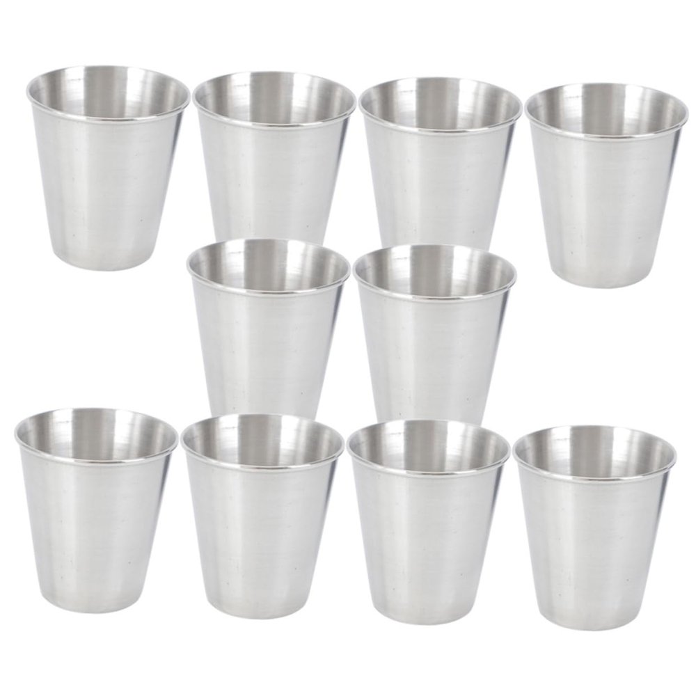 CIYODO 10pcs Stainless Steel Drink Cups Convenient Reusable Tumbler for Whiskey Cocktails and Water Portable Camping Cups for Parties and Gatherings