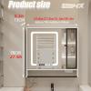 HUFIREHU Led Illuminated Bathroom Mirror Cabinet Bathroom Mirror Cabinet Wall Mounted Vanity Mirrored Cabinet Bathroom Mirror Cabinets With Shelf Bathroom Mirror Cabinet Wall Mounted(White,80cm/31.5in view 2