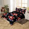 Feelyou Merry Christmas Bedding Duvet Cover Set Cartoon Santa Claus Ski Bedding Set Skiing Comforter Cover Set for Women Men Lightweight Bedspread Cover Toddler Size with 1 Pillow Case view 3