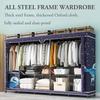 UINGBPXT Clothing Wardrobe Portable Wardrobe Oxford Fabric Clothes Closet with Storage Bag Clothes Closet for Bedroom Hanging Saves Space Large Closet Spacious view 4