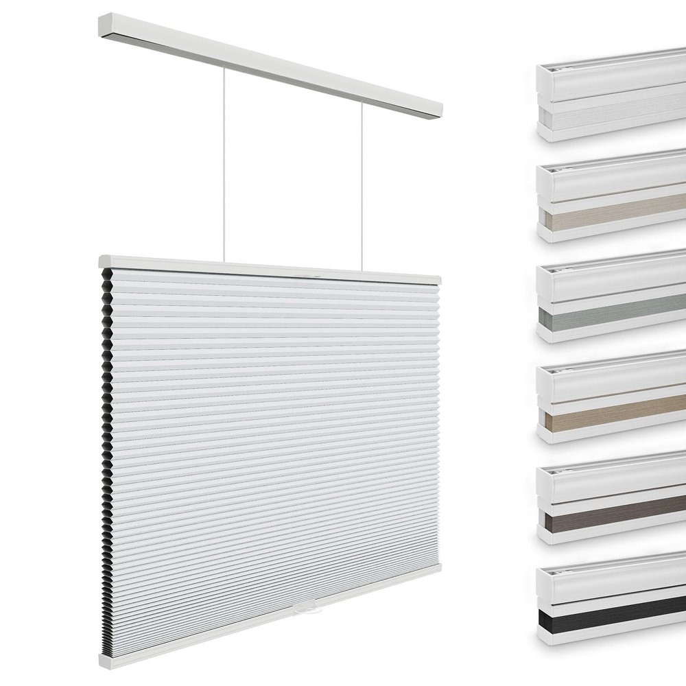 Changshade Blackout Cellular Shades Cordless, Top Down Bottom Up Blinds for Windows, 1.5" Single Cell Pleated Honeycomb Window Shades for Bedroom, Child Room,56" Width72" Height,White