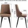 SoOSSN Dining Chairs Set of 4 Side Chairs PU Leather Chair with Metal Legs Dining Chairs (Size:Black Gold feet,Color:Dark Coffee) view 3