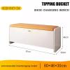 DIHRVTHC Shoe Bench Shoe Bench Entryway with Storage Entryway Shoe Bench Wooden Shoe Rack Bench Padded Seat Modern Shoe Cabinet Organizer with 2 Flip Drawers for Bedroom and Hallway(Off-White,80cm) view 2