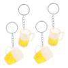 HOLIDYOYO 4pcs Cute Beer Cup Keychain Novelty Faux Beer Mugs for Backpack Pendant Imitation Food Keychains and Festivals view 1