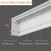 Jievmrs Curtain Track Curtain Valance Pelmet Ceiling Track System, Wall Mount Curtain Slide Rail Bracket Stopper for Ceiling, Single Track Curtain Box Cassette for Bathroom(/6.2m/20.3ft) view 3
