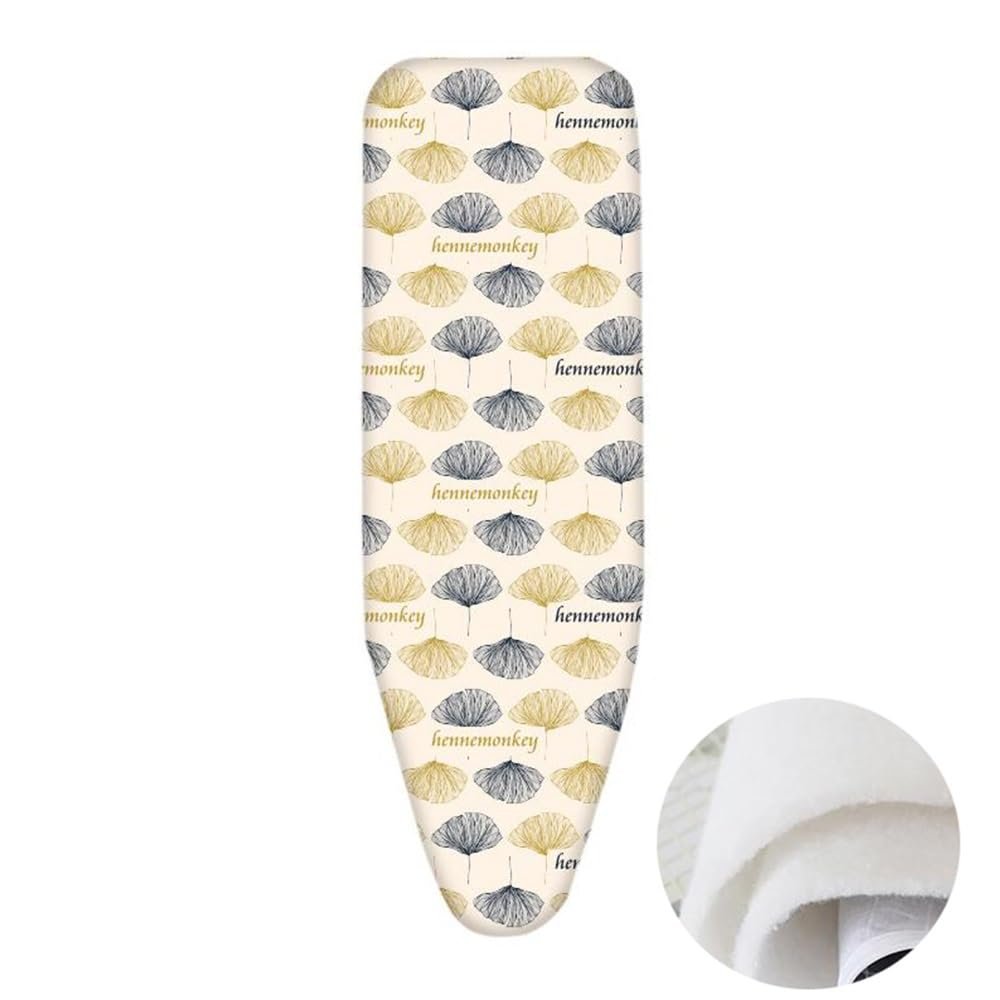 YAQXYH Ironing Board Cover and Pad 36x12inch 39x13inch 43x13inch Iron Board Replacement Cover Scorch Resistant Ironing Board Covers Elastic Edge(Ginkgo,48x15inch(120x38cm))