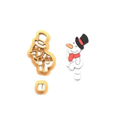 2 PCS: Pooping Snowman Clay Cutter, Winter Earring Cutters, Christmas Clay Cutters Set/Polymer Clay/Cookie Cutter (40 mm)