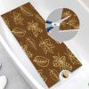 Brown Non Slip Shower Mat, 18x40, PVC Loofah Shower, Bath, Tub Mat for Wet Areas with Leaves Patterns Surface, Quick Drying view 4