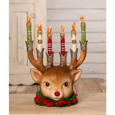 Bethany Lowe Retro Reindeer Candelabra 12.75" TD3168