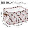 ALAZA Snowman White Snowflake Christmas Large Storage Baskets for Organizing Foldable Storage Bins for Shelves Home with Handles 2 Pack view 3