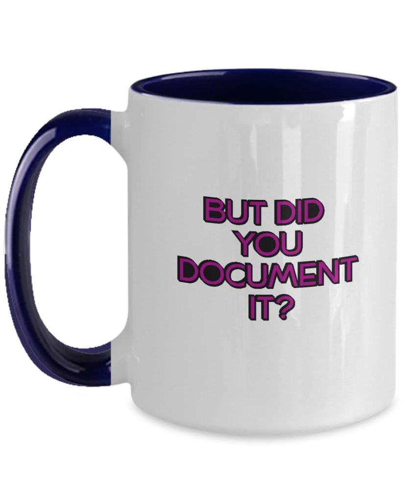 AMISK CREATIVES Funny Office Two Tone Mug, But Did You Document It, Hr Gifts Work Humor Coworker Gifts For Boss Accountant Colleagues Novelty Gift Ideas