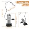 20 Pcs Stainless Steel Pants Hangers with Clips, Legging Organizer for Closet, Hanging Clips, 360 Rotating Hanger Clips for Hanging Jeans Skirt Shorts Hats, Hanger Closet Organizers (Black) view 3