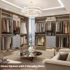 Aheaplus Closet System, Closet Organizer with 3 Wooden Drawers, Closet Organizer System, Walk-in Closet Wardrobe Clothes Rack with 4 Hanging Rods, Garment Rack, -4R, Grey view 3