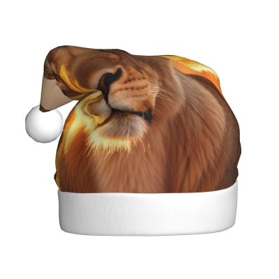 YKJJFVZ African Animals Print Santa Hat,Christmas Hat Holiday For Adults Unisex,Xmas Hat For New Year Festive Party