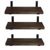 CONSDAN 36 inch Floating Shelves, Solid Paulownia Wood, Burnt Wood Light Weight, Wall Shelves for Bedroom, Bathroom, Living Room, Kitchen, 36x7.5x1.5 in, Set of 3 view 3