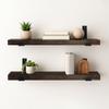 CONSDAN 48 inch Floating Shelves, Solid Paulownia Wood, Burnt Wood Light Weight, Wall Shelves for Bedroom, Bathroom, Living Room, Kitchen, 48x7.5x1.5 in, Set of 2 view 1