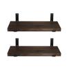 CONSDAN 48 inch Floating Shelves, Solid Paulownia Wood, Burnt Wood Light Weight, Wall Shelves for Bedroom, Bathroom, Living Room, Kitchen, 48x7.5x1.5 in, Set of 2 view 4