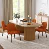 HULALA HOME Upholstered Dining Chairs Set of 4, Mid Century Modern Dining Room Chairs with Solid Wood Legs, Velvet Kitchen Table (Orange Velvet) view 1
