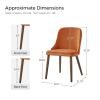 HULALA HOME Upholstered Dining Chairs Set of 4, Mid Century Modern Dining Room Chairs with Solid Wood Legs, Velvet Kitchen Table (Orange Velvet) view 2