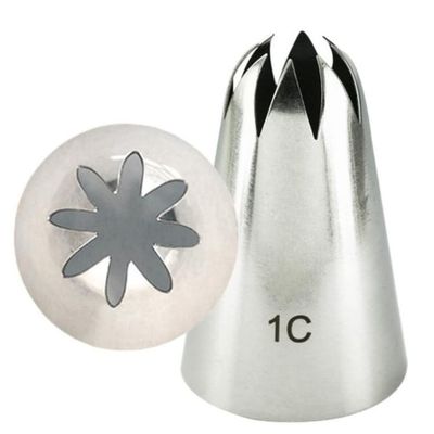 LEIXIUSM Cake 4 Pcs Large Icing Piping Nozzles for Decorating Cake Baking Cookie Cupcake Piping Nozzle Stainless Steel Decorating(1C)
