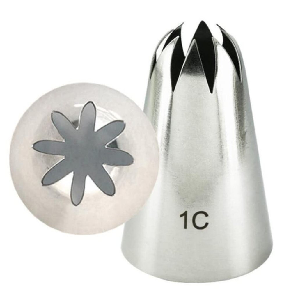 LEIXIUSM Cake 4 Pcs Large Icing Piping Nozzles for Decorating Cake Baking Cookie Cupcake Piping Nozzle Stainless Steel Decorating(1C)