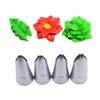 LEIXIUSM Cake 5 Pcs Medium Leaf Tips Stainless Steel Icing Piping Nozzles Cake Decorating Pastry Tip Sets Decorating view 3