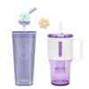 bzyoo 26oz Tumbler with Straw & Lid - Cute Flower Silicone Straw Tips&bzyoo 35oz Transparent StrawTumbler SipN'Infuse Color: Amethyst view 1