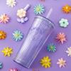 bzyoo 26oz Tumbler with Straw & Lid - Cute Flower Silicone Straw Tips&bzyoo 35oz Transparent StrawTumbler SipN'Infuse Color: Amethyst view 2