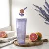 bzyoo 26oz Tumbler with Straw & Lid - Cute Flower Silicone Straw Tips&bzyoo 35oz Transparent StrawTumbler SipN'Infuse Color: Amethyst view 3