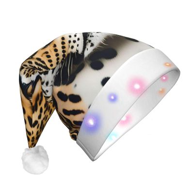 LNNIUK Animal Leopard print Christmas Party Favors Hats Christmas Santa Hat, Funny Christmas Hats for Adults Xmas Party Decorations Hat