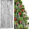 RWUDV Pack of 5000/12000 Strands Iridescent Silver Christmas Icicle Tinsel Foil Fringes Fringe Backdrop Curtain Decorations for Party Streamers Party Decorations (12000pcs #-2) view 1