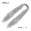 RWUDV Pack of 5000/12000 Strands Iridescent Silver Christmas Icicle Tinsel Foil Fringes Fringe Backdrop Curtain Decorations for Party Streamers Party Decorations (12000pcs #-2) view 2