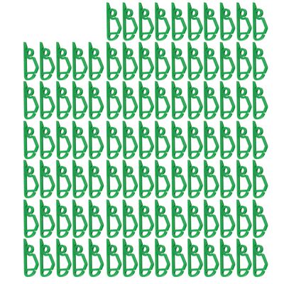 Glomora 100pcs Christmas Lights Gutter Clips, Reusable Waterproof Frostproof Plastic Gutter Clips String Light Hooks, for Christmas Decoration String Lights Outdoor (Grass Green)