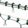 Glomora 100pcs Christmas Lights Gutter Clips, Reusable Waterproof Frostproof Plastic Gutter Clips String Light Hooks, for Christmas Decoration String Lights Outdoor (Grass Green) view 2