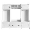 Knocbel Modern 4-in-1 Hall Tree with Storage Drawer, Multi Function Coat Rack with 7 Metal Hooks, Shoe Bench Storage Cabinets Organizer with Shelves, 15" D x 78.7" W x 72" H White view 3