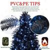 7FT Black Christmas Tree Prelit, Pre Lit Christmas Tree with 450 Cold White Lights & 1916 Tips, Black Halloween Tree with Metal Foldable Stand, Artificial Hinged Xmas Tree for Party Decoration view 3
