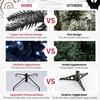 7FT Black Christmas Tree Prelit, Pre Lit Christmas Tree with 450 Cold White Lights & 1916 Tips, Black Halloween Tree with Metal Foldable Stand, Artificial Hinged Xmas Tree for Party Decoration view 4