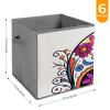 KLSVTMEA Multi Use Organizer Bins, Sugar Skull Printed Storage Bins, Foldable Storage Baskets Are Suitable For Bedrooms, Offices, And Cars view 2