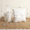 belupai Cute Wedding Flower Basket with Bow, Rings Bearer Pillow with Lace and Bow,White Flower Girl Basket and Rings Bearer Pillow Set for Wedding Ceremony Proposal Anniversary view 2