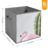 KLSVTMEA Multi Use Organizer Bins, Flamingo Succulent Plants Printed Storage Bins, Foldable Storage Baskets Are Suitable For Bedrooms, Offices, And Cars view 2